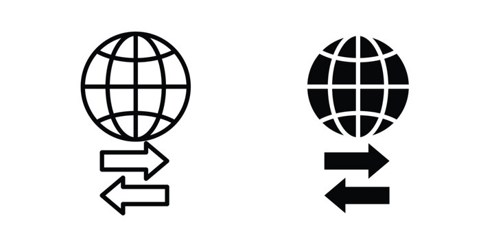 Import export icon. Linear icon collection. Editable vectors