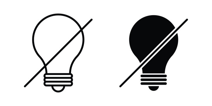 Light off icon. Linear icon collection. Editable vectors