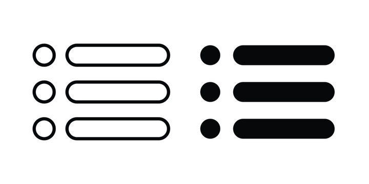 Menu icon. Linear icon collection. Editable vectors