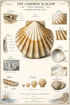 Marine Biology Atlas: The Common Scallop (Pecten maximus) Shell Structure & Development