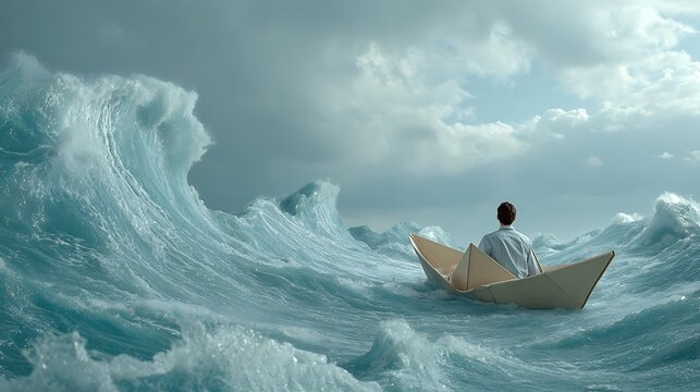 Person surfing on a large ocean wave with white foam and deep blue water surfer surfboard