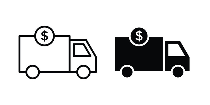 Shipping charges icon. Linear icon collection. Editable vectors