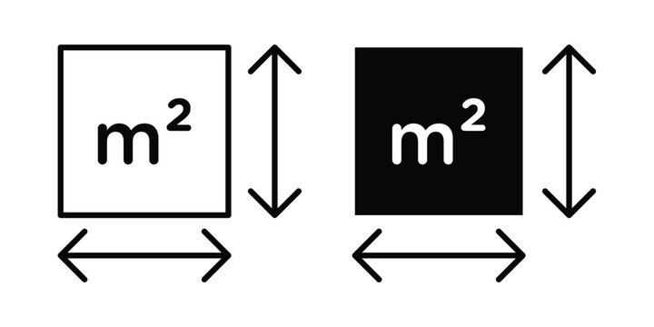 Square Meter icon. Linear icon collection. Editable vectors