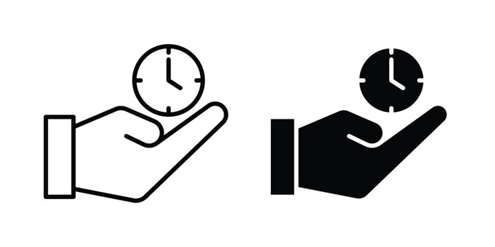 Time management icon. Linear icon collection. Editable vectors