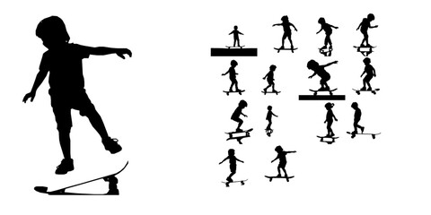 Child on a Skateboard Silhouette © 99___Designer
