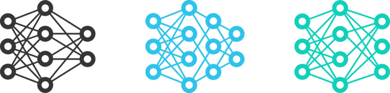 Three neural network diagrams with different levels