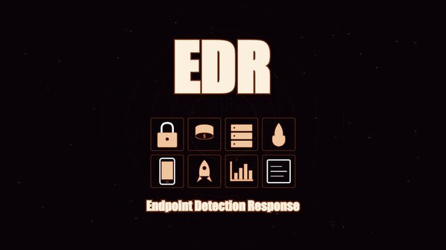 Edr endpoint detection and response cybersecurity concept motion endpoint protection network security
