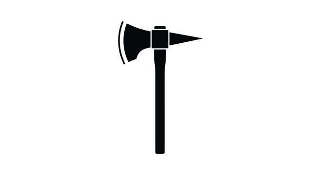 Fire axe silhouette on a white background simple graphic design