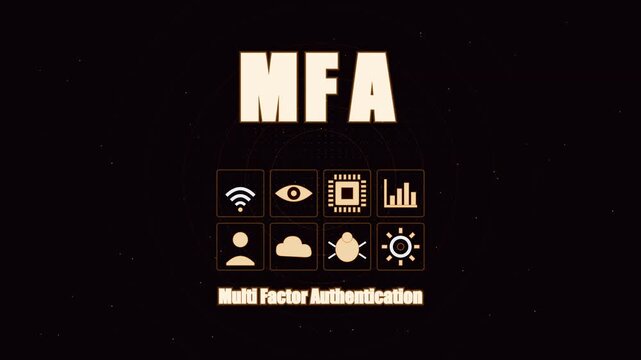 Multi-factor authentication mfa concept animation for cybersecurity and digital identity protection digital security