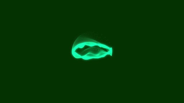 Futuristic cyan audio waveform tunnel animation with digital frequency patterns and immersive sound visualization motion graphics effect on dark green screen background 4k.