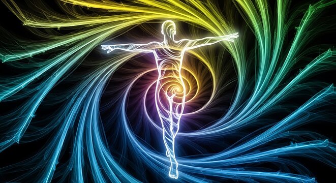 Abstract digital representation of human mind and thoughts.