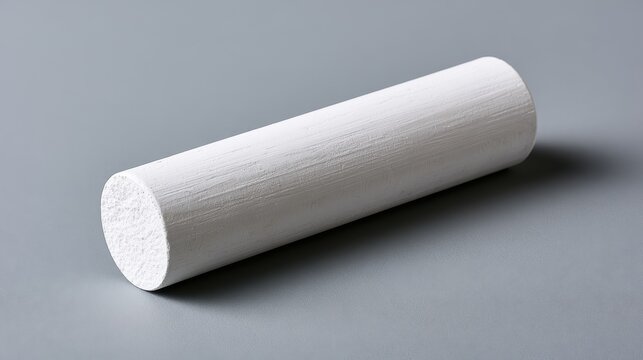 Cylindrical porous ceramic filter element on grey background