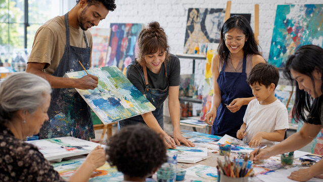 Youth led community art workshop encouraging creativity and inclusion