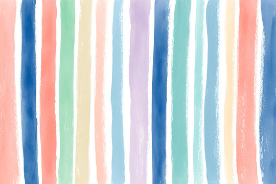 Horizontal Pastel Color Gradient with Forty Monochrome Washy Watercolor Vertical Stripes on White Background