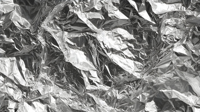 Crumpled aluminum foil texture background