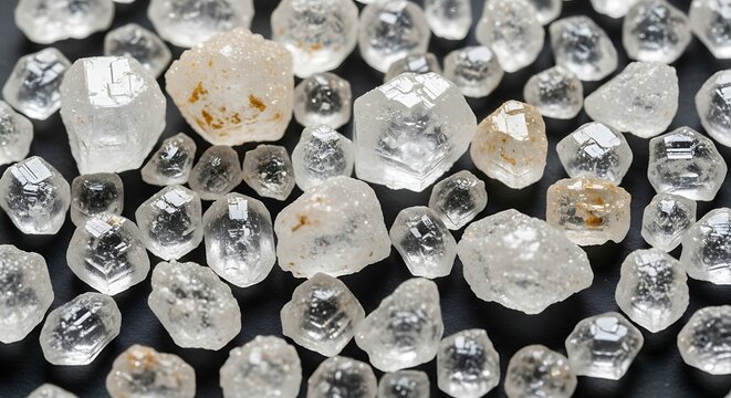 Rough diamonds on black background.