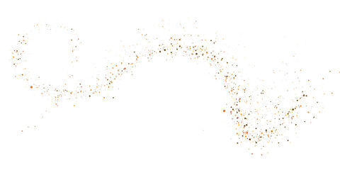 Obraz premium Yellow star and glitter dust, glowing bokeh light with sparkle. Magical particle, stardust, twinkle and highlights on white background. Lens flare, sparks, glare and flare PNG vector illustration.