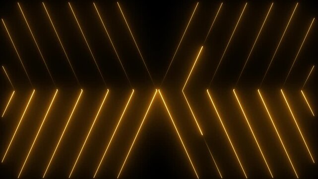 Abstract background with glowing yellow neon lines forming a geometric arrow pattern