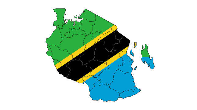 Map of belize with flag colors and outline, showing geographic boundaries and regions