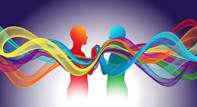 Colorful abstract swirls of digital paint strokes.