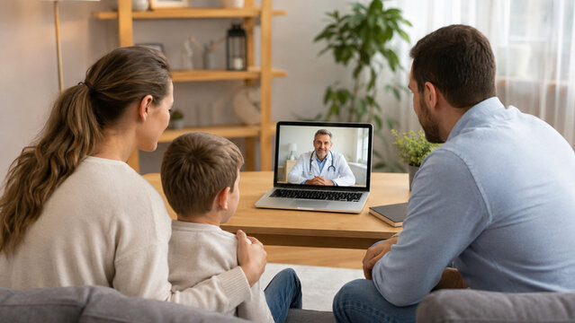 Family Telehealth Consultation At Home