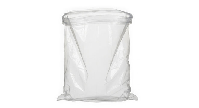Empty White Laundry Bag Isolated on Transparent Background Minimal Design