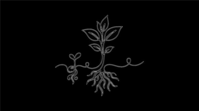 An illustration depicts a plant with roots and leaves growing in soil