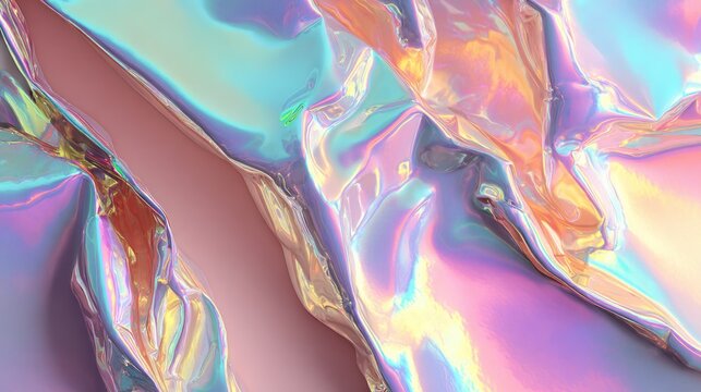 Abstract holographic background with vibrant colors and shifting light patterns
