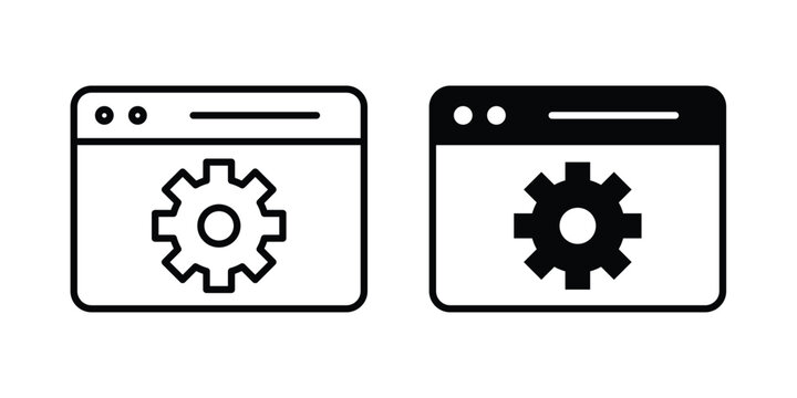 Control panel icon silhouette and outline pack