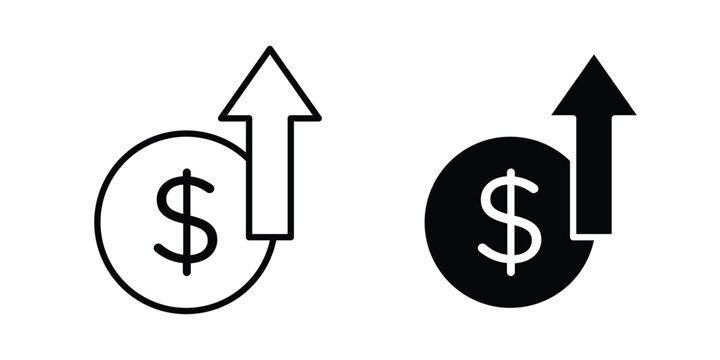 high cost icon silhouette and outline pack