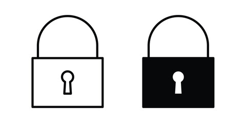 Lock icon silhouette and outline pack © Annimo
