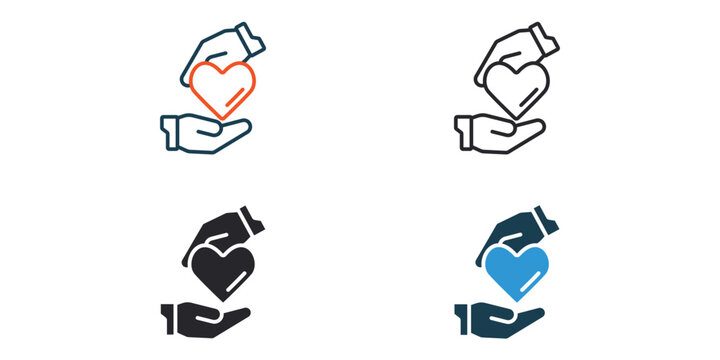 loyalty icons outline and Flat Style,transparent background