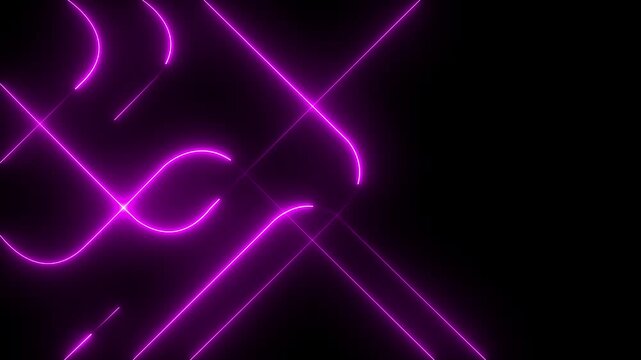 Abstract Geometric circuit connection Lines Animation on black Background.4k motion graphics 