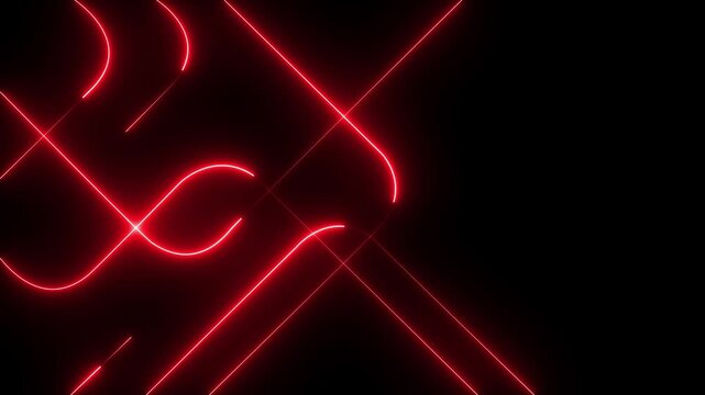Abstract Geometric circuit connection Lines Animation on black Background.4k motion graphics 