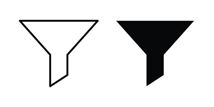 Sales funnel icon silhouette and outline pack