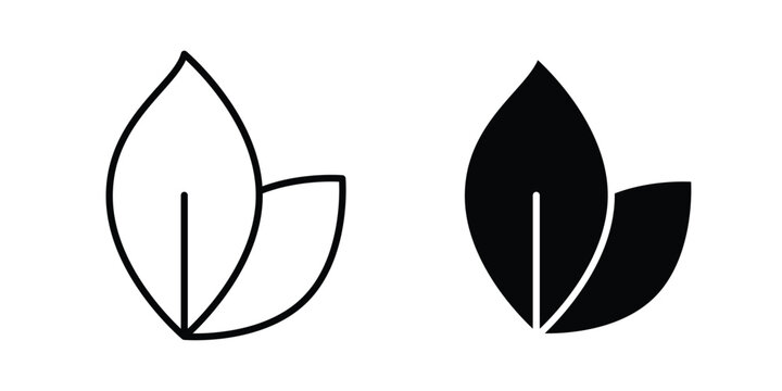 Vegan icon silhouette and outline pack