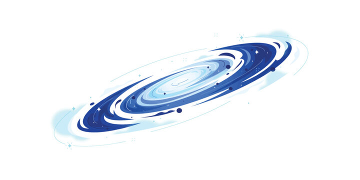 Futuristic Blue Spiral Galaxy Orbit with Cosmic Motion Abstract Space Background