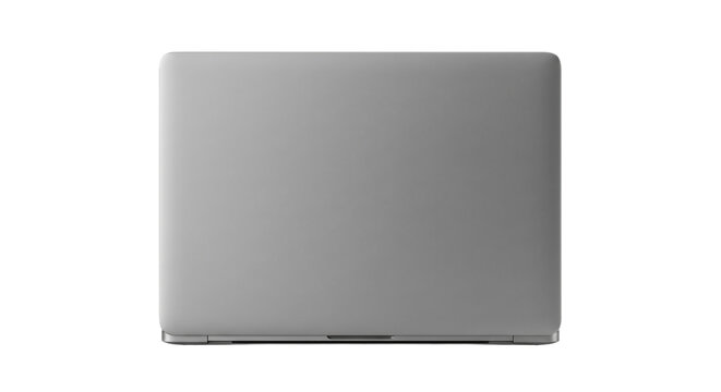 Top view of closed silver metallic laptop computer lid