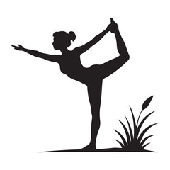 Fototapeta premium Yoga Lifestyle Vector Silhouette Symbol Illustration Design Concept Idea
