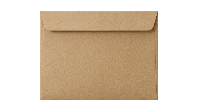 Closed brown kraft paper square envelope back view mockup