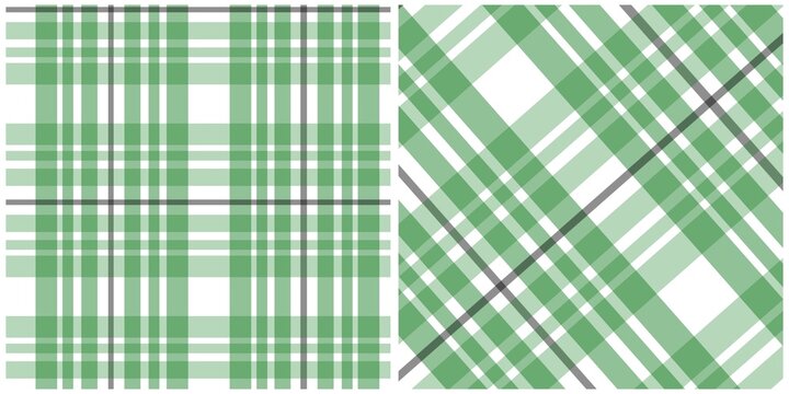 seamless green plaid pattern, Seamless check pattern in green and white, tartan check fabric