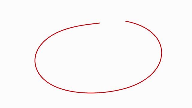 Continuous one line drawing of a black circle 4k animation motion graphics