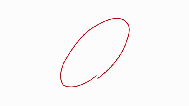 Continuous one line drawing of a black circle 4k animation motion graphics
