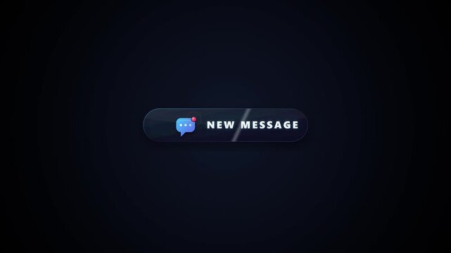 New message notification button animation with smooth glossy ui and alert