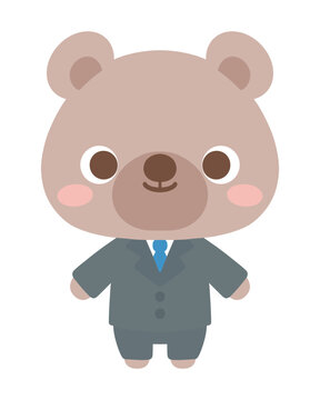 小学校のくまの先生　動物　イラスト