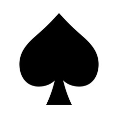 Fototapeta premium Black Spade Playing Card Suit Icon on White Background