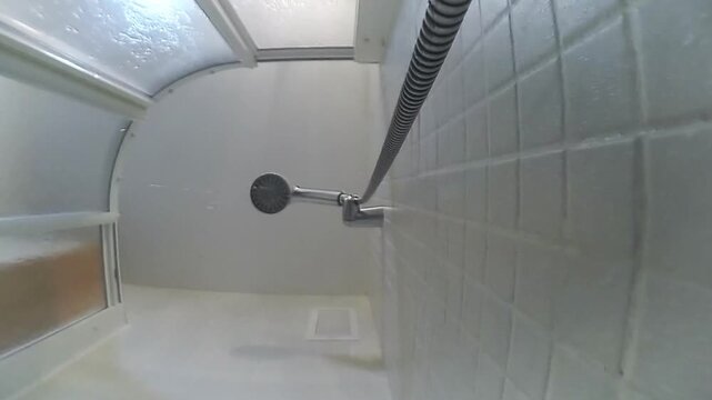 Shower tap closing, slow motion