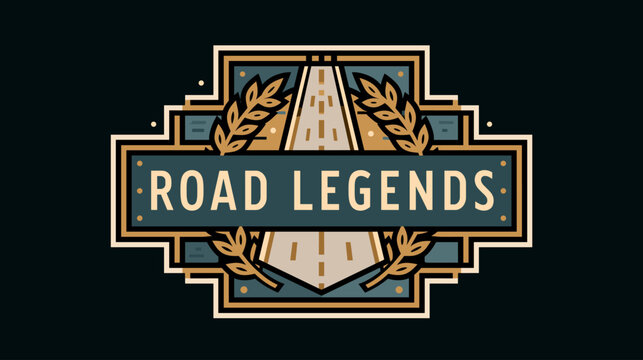 Vintage logo design featuring the concept of road legends.