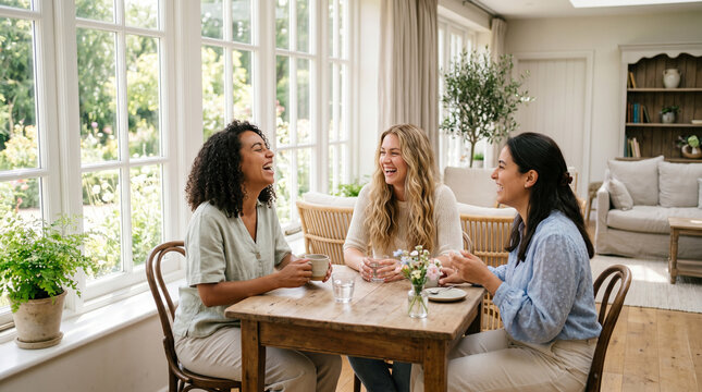 discussion women in cafe