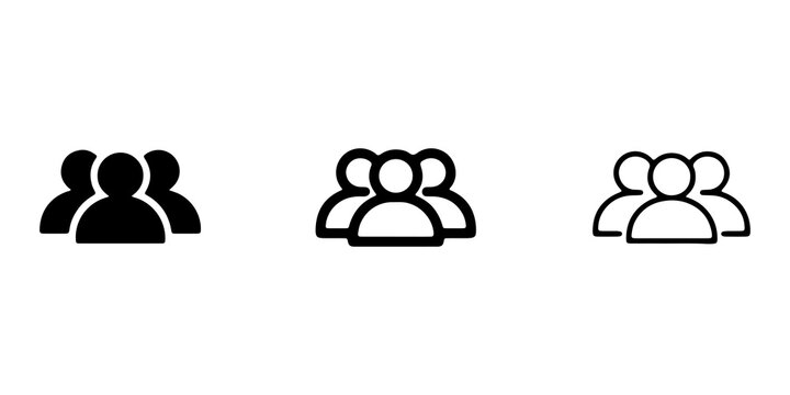 Family icon set with three generations isolated on transparent background